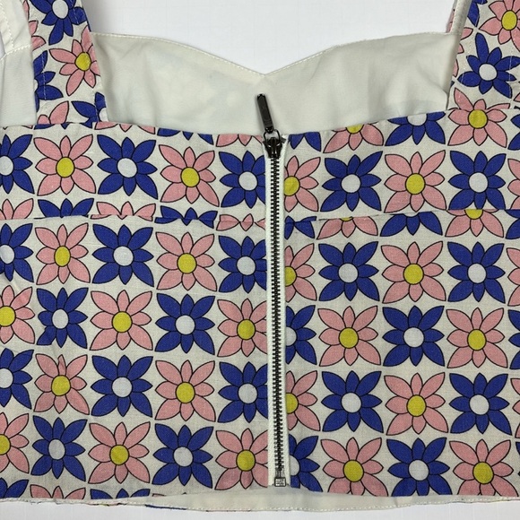 SET - Nicole Miller Daisy Filed Scarf Crop Top and High Waisted Shorts - M - Picture 13 of 13